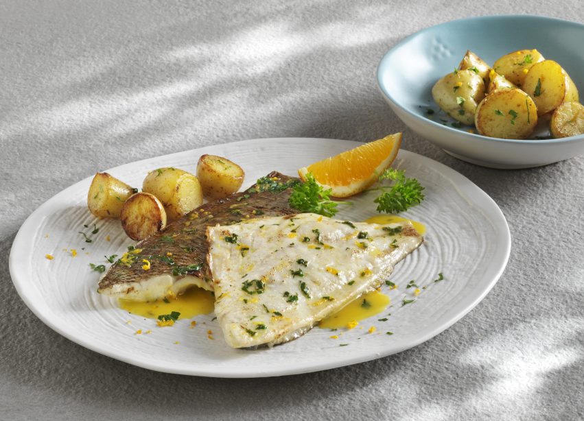 AVRAMAR Pagrus Major with Orange Butter and Baby Potatoes